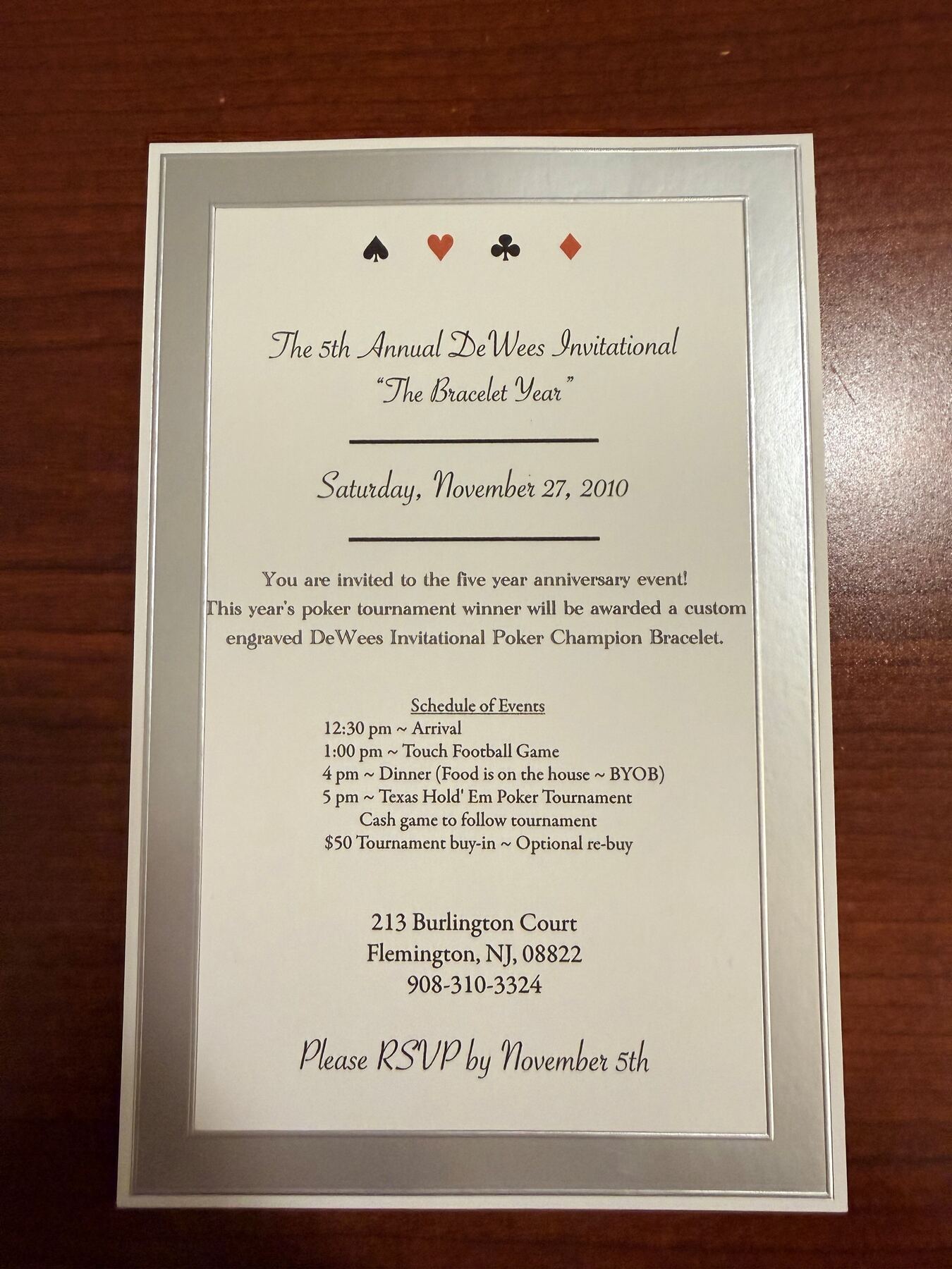 The Bracelet Year invitation